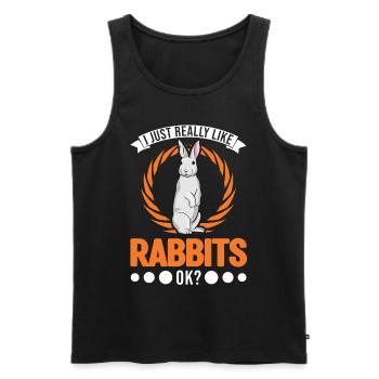 J’aime vraiment Rabbits Rabbit Rabbit - Débardeur bio Premium Homme - noir - Devant - Michal (187cm)