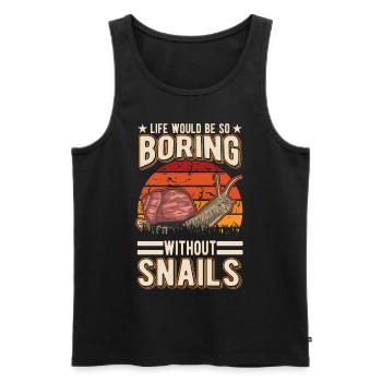 La vie serait si ennuyeuse sans Snails Snail - Débardeur bio Premium Homme - noir - Devant - Michal (187cm)
