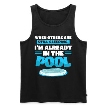 Schwimmen Schwimmer Sport - Männer Premium Bio Tank Top - Schwarz - Vorne - Michal (187cm)