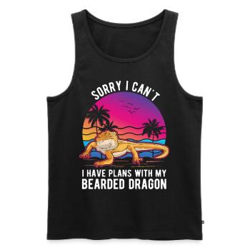 Dragon barbu disant dragon barbu - Débardeur bio Premium Homme - noir - Devant - Michal (187cm)