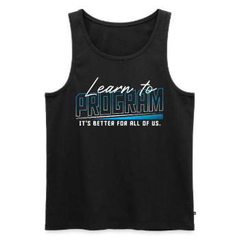 HTML Binärcode Hacking Programmierer - Männer Premium Bio Tank Top - Schwarz - Vorne - AI Model Male 178 light (178cm)
