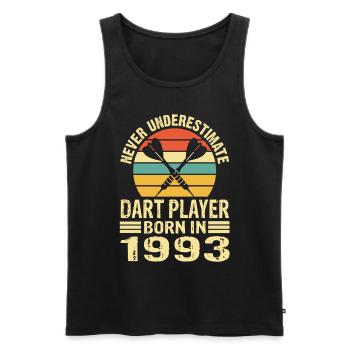 Never Underestimate Dart Player Born In 1993 - Männer Premium Bio Tank Top - Schwarz - Vorne - Michal (187cm)