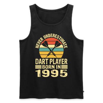Never Underestimate Dart Player Born In 1995 - Männer Premium Bio Tank Top - Schwarz - Vorne - Michal (187cm)