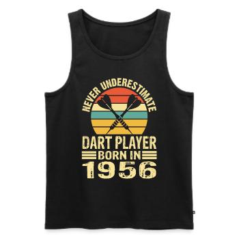 Never Underestimate Dart Player Born In 1956 - Männer Premium Bio Tank Top - Schwarz - Vorne - Michal (187cm)