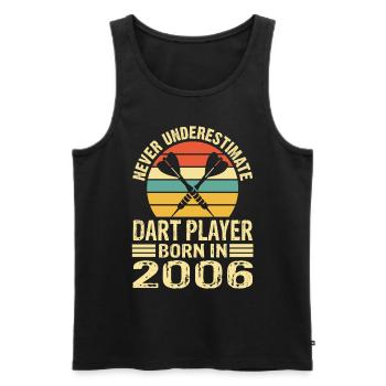 Never Underestimate Dart Player Born In 2006 - Männer Premium Bio Tank Top - Schwarz - Vorne - Michal (187cm)