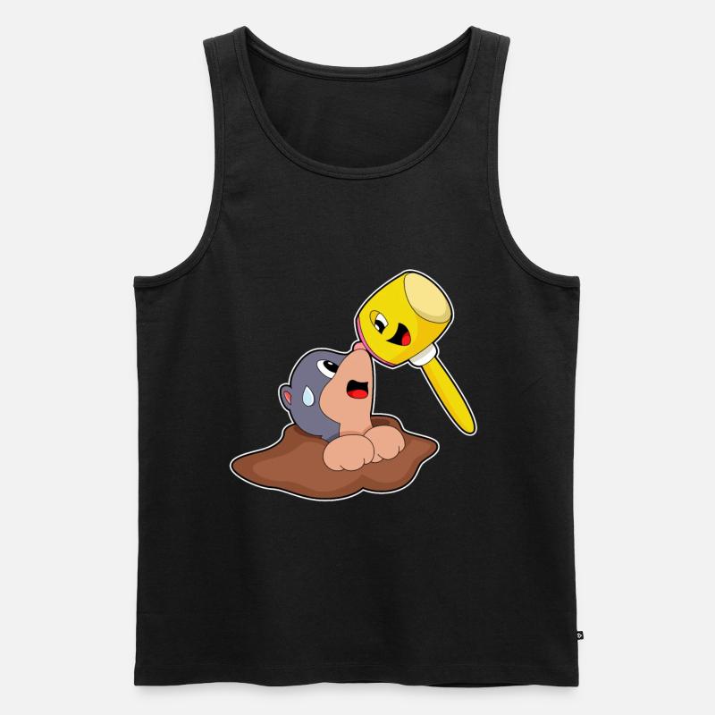 Maulwurf Hammer - Männer Premium Bio Tank Top - Schwarz