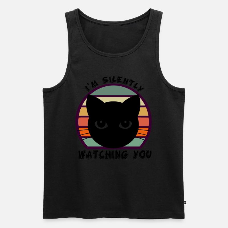 Lustige Katze - Männer Premium Bio Tank Top - Schwarz