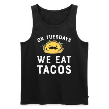 Taco Mexican Food Mexico Tortilla Burrito - Men's Premium Organic Tank Top - black - Front - AI Model Male 178 light (178cm)
