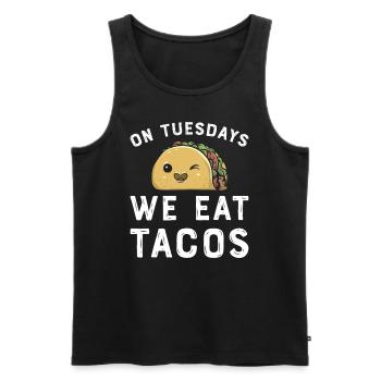 Taco Mexican Food Mexico Tortilla Burrito - Men's Premium Organic Tank Top - black - Front - AI Model Male 178 light (178cm)
