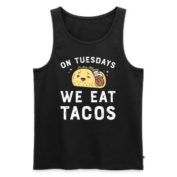 Taco Mexican Food Mexique Tortilla Burrito - Débardeur bio Premium Homme - noir - Devant - AI Model Male 178 light (178cm)