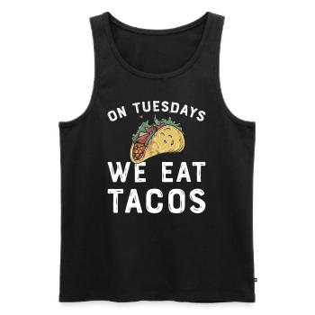 Taco Mexican Food Mexique Tortilla Burrito - Débardeur bio Premium Homme - noir - Devant - AI Model Male 178 light (178cm)