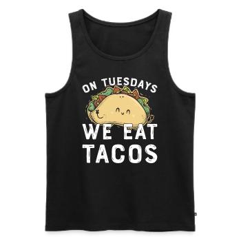 Taco Mexican Food Mexique Tortilla Burrito - Débardeur bio Premium Homme - noir - Devant - AI Model Male 178 light (178cm)