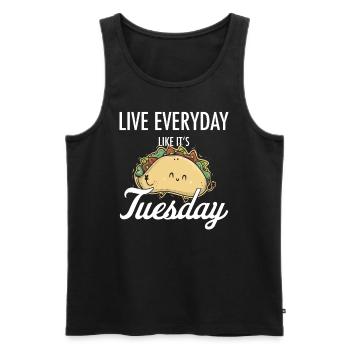 Taco Mexican Food Mexico Tortilla Burrito - Men's Premium Organic Tank Top - black - Front - AI Model Male 178 light (178cm)