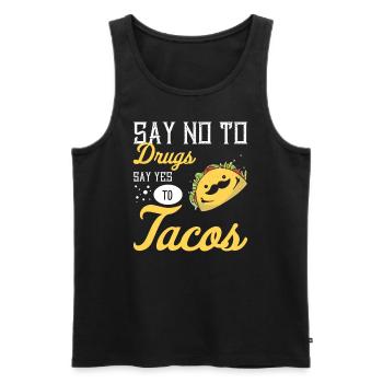 Taco Mexican Food Mexique Tortilla Burrito - Débardeur bio Premium Homme - noir - Devant - AI Model Male 178 light (178cm)