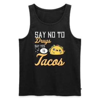 Taco Mexican Food Mexico Tortilla Burrito - Men's Premium Organic Tank Top - black - Front - AI Model Male 178 light (178cm)