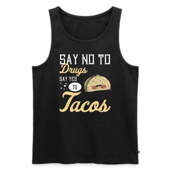 Taco Mexican Food Mexique Tortilla Burrito - Débardeur bio Premium Homme - noir - Devant - AI Model Male 178 light (178cm)