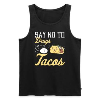 Taco Mexican Food Mexico Tortilla Burrito - Men's Premium Organic Tank Top - black - Front - AI Model Male 178 light (178cm)