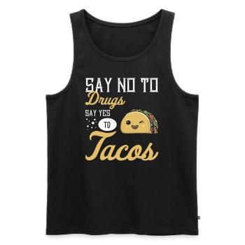Taco Mexican Food Mexico Tortilla Burrito - Men's Premium Organic Tank Top - black - Front - AI Model Male 178 light (178cm)