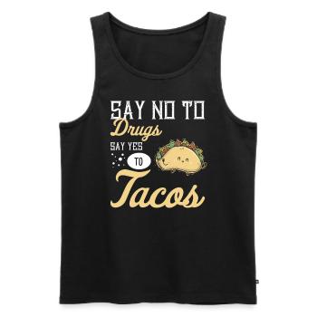 Taco Mexican Food Mexico Tortilla Burrito - Men's Premium Organic Tank Top - black - Front - AI Model Male 178 light (178cm)