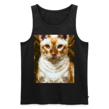Siam Cats Portrait Gustav Klimt Style Cat - Men's Premium Organic Tank Top - black - Front - AI Model Male 178 light (178cm)