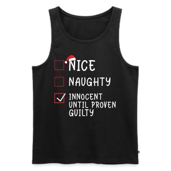 Christmas - Nice Naughty Innocent Until Proven Gui - Men's Premium Organic Tank Top - black - Front - AI Model Male 178 light (178cm)