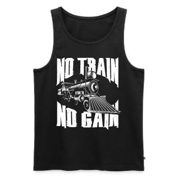 Conducteur de train à vapeur Trainspotting - Débardeur bio Premium Homme - noir - Devant - Michal (187cm)