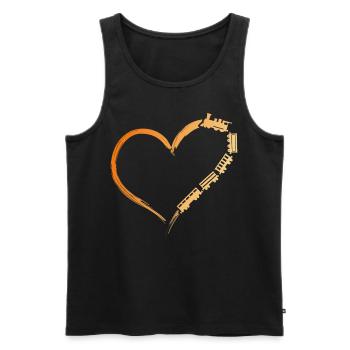 Steam Train Driver Trainspotting - Männer Premium Bio Tank Top - Schwarz - Vorne - AI Model Male 178 light (178cm)