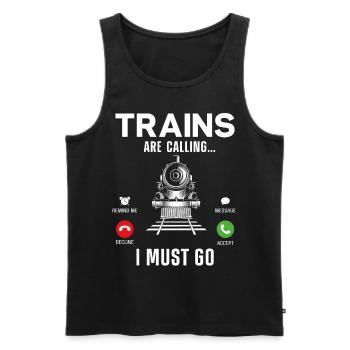 Conducteur de train à vapeur Trainspotting - Débardeur bio Premium Homme - noir - Devant - Michal (187cm)
