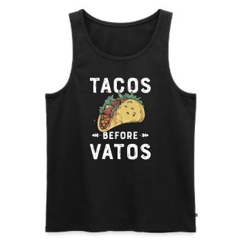 Taco Mexican Food Mexico Tortilla Burrito - Men's Premium Organic Tank Top - black - Front - AI Model Male 178 light (178cm)