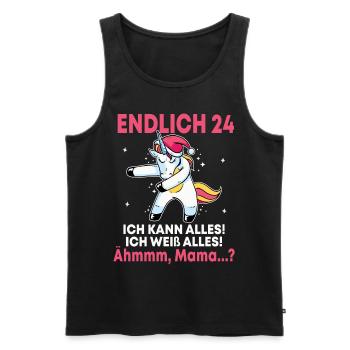 Endlich 24 Ich Kann Alles Ich Weiß Alles - Männer Premium Bio Tank Top - Schwarz - Vorne - Michal (187cm)