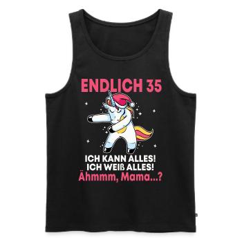 Endlich 35 Ich Kann Alles Ich Weiß Alles - Männer Premium Bio Tank Top - Schwarz - Vorne - Michal (187cm)