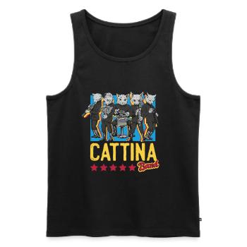 Chat - Cattina Band - Débardeur bio Premium Homme - noir - Devant - Michal (187cm)