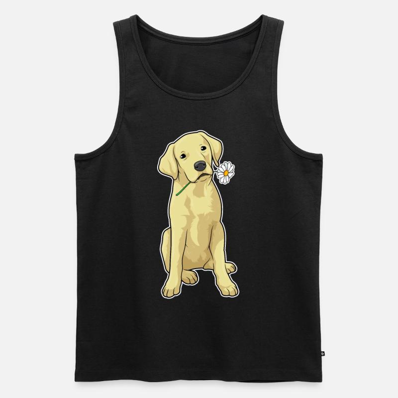 Labrador Gänseblümchen - Männer Premium Bio Tank Top - Schwarz