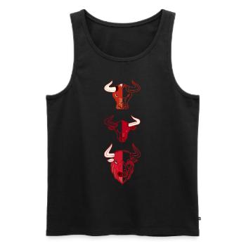 Landwirt Rind Tierkopf Motiv Aufdruck mit Stier - Männer Premium Bio Tank Top - Schwarz - Vorne - AI Model Male 178 light (178cm)