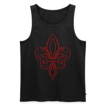 Symbole esthétique baroque Dark Academia Red Grunge - Débardeur bio Premium Homme - noir - Devant - AI Model Male 178 light (178cm)