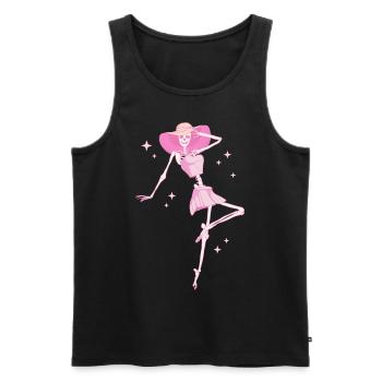Coquette Esthétique Squelette Rose Centre-Ville - Débardeur bio Premium Homme - noir - Devant - AI Model Male 178 light (178cm)