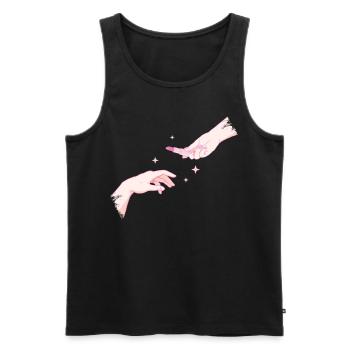 Coquette Esthétique Rose Création du Rouge à Lèvres Adam - Débardeur bio Premium Homme - noir - Devant - AI Model Male 178 light (178cm)
