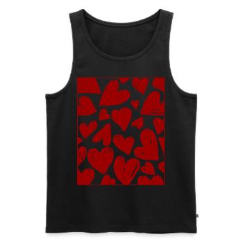 Coquette Esthétique Pink Heart Downtown Esthétique - Débardeur bio Premium Homme - noir - Devant - AI Model Male 178 light (178cm)