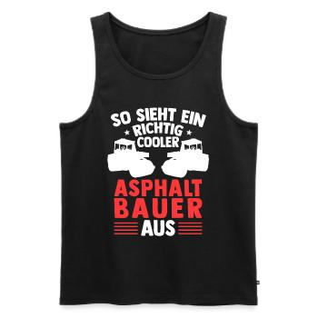 Richtig cooler Asphaltbauer Straßenbauer - Männer Premium Bio Tank Top - Schwarz - Vorne - Michal (187cm)