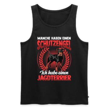 Jagdterrier mein Schutzengel Deutscher Jagdterrier - Männer Premium Bio Tank Top - Schwarz - Vorne - AI Model Male 178 light (178cm)