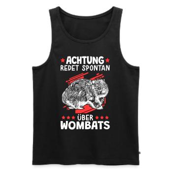 Redet über Wombat australisches Beuteltier - Männer Premium Bio Tank Top - Schwarz - Vorne - AI Model Male 178 light (178cm)