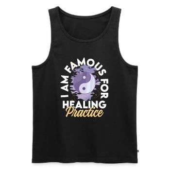 Qigong Kampfkunst Atmung Qi Gong - Männer Premium Bio Tank Top - Schwarz - Vorne - Michal (187cm)