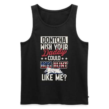 US Flagge Wildschweinjagd Vater Jäger - Männer Premium Bio Tank Top - Schwarz - Vorne - Michal (187cm)