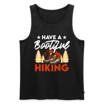Camping Bergpfad Abenteuer Wanderer - Männer Premium Bio Tank Top - Schwarz - Vorne - AI Model Male 178 light (178cm)