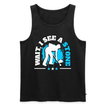 Curling Eissport - Männer Premium Bio Tank Top - Schwarz - Vorne - AI Model Male 178 light (178cm)