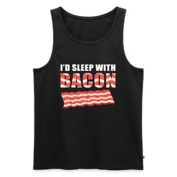 I'd Sleep With Bacon Pig Ham Meat BBQ Bacon and - Men's Premium Organic Tank Top - black - Front - Michal (187cm)