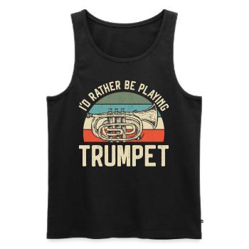 Trumpet Player Vintage Retro I'd - Männer Premium Bio Tank Top - Schwarz - Vorne - Michal (187cm)