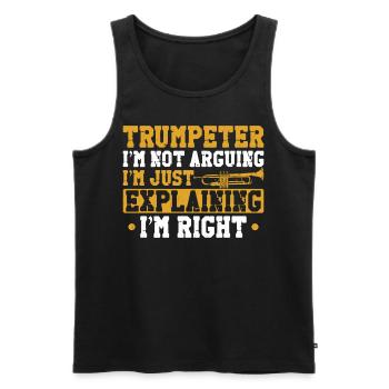 Trumpet Player Vintage Trumpeter - Männer Premium Bio Tank Top - Schwarz - Vorne - Michal (187cm)