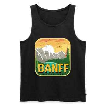 Parc national du Canada Alberta Banff Camping Mountain - Débardeur bio Premium Homme - noir - Devant - AI Model Male 178 light (178cm)