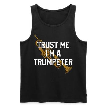 Trumpet Player Vintage Trust Me - Männer Premium Bio Tank Top - Schwarz - Vorne - Michal (187cm)
